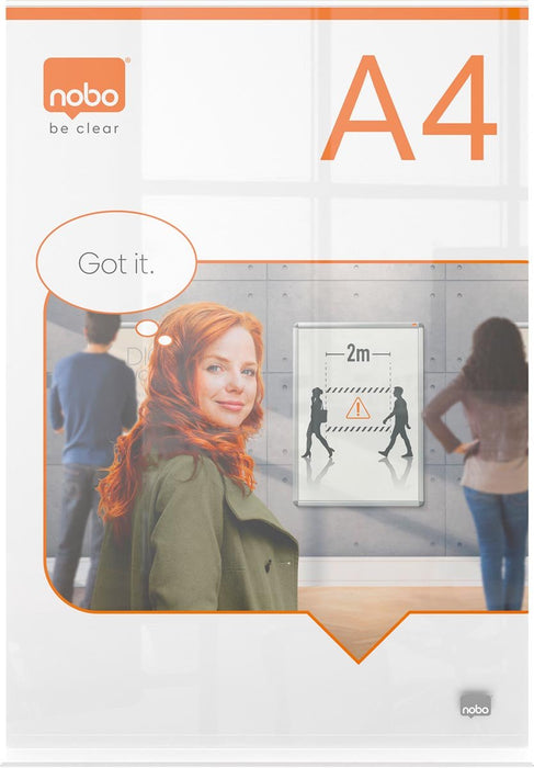 Nobo Premium Plus acryl mededelingenbord, met voet, formaat A4 - OfficeTown