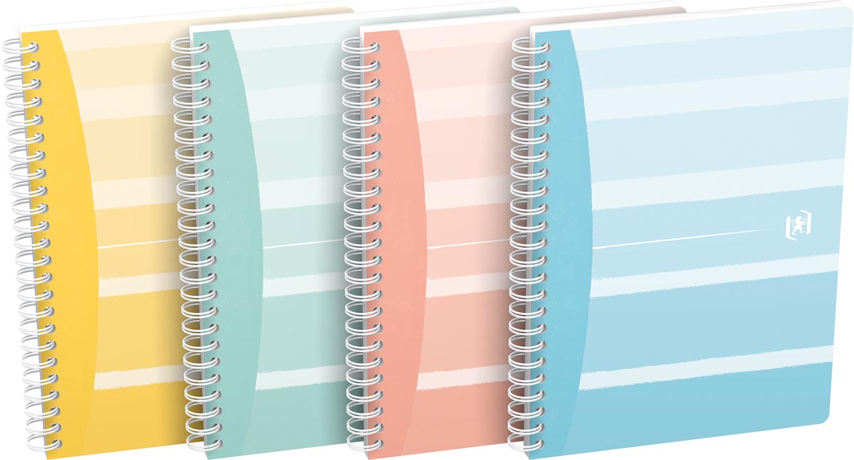 Oxford Iconics spiraalschrift, ft A5, 120 bladzijden, gelijnd, geassorteerde kleuren 5 stuks - OfficeTown