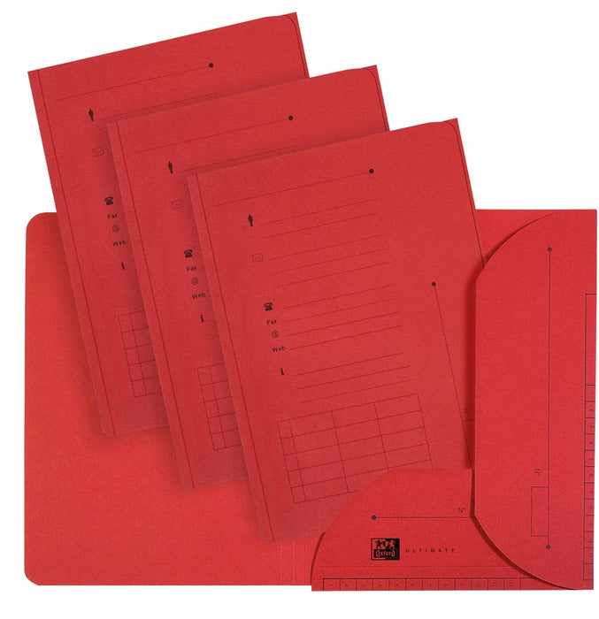 OXFORD Ultieme map, A4 - formaat, van karton, met 2 kleppen, 25 stuks, rood - OfficeTown