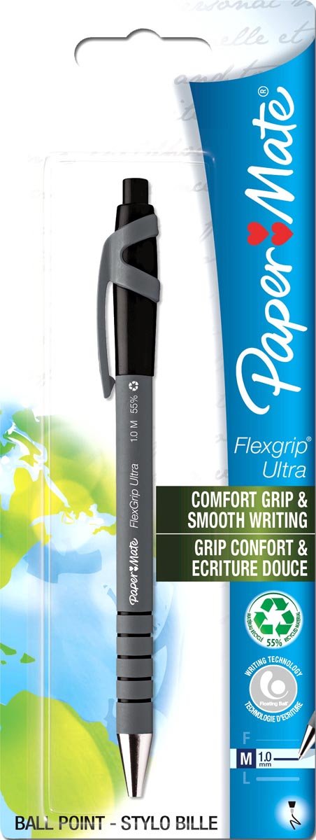 Paper Mate balpen Flexgrip Ultra RT medium, zwart - OfficeTown