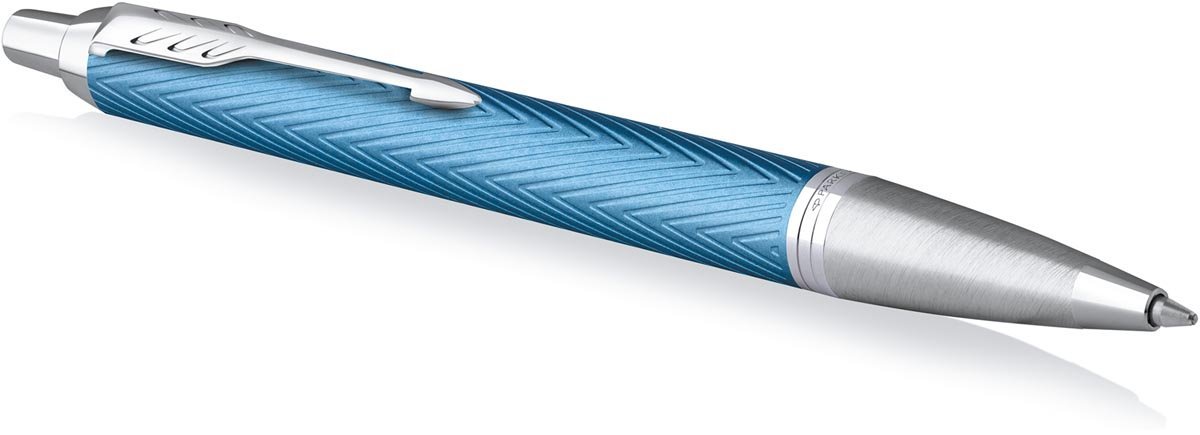 Parker IM Premium balpen, medium, in geschenkverpakking, Blauw (blauw/zilver) - OfficeTown