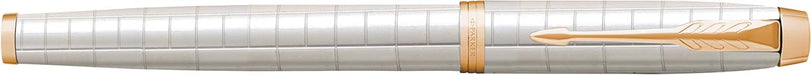 Parker IM Premium roller, fijn, in cadeauverpakking, Parel (wit/goud) - OfficeTown