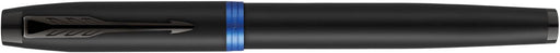 Parker IM Vibrant Rings vulpen medium, zwart met blauwe accenten - OfficeTown