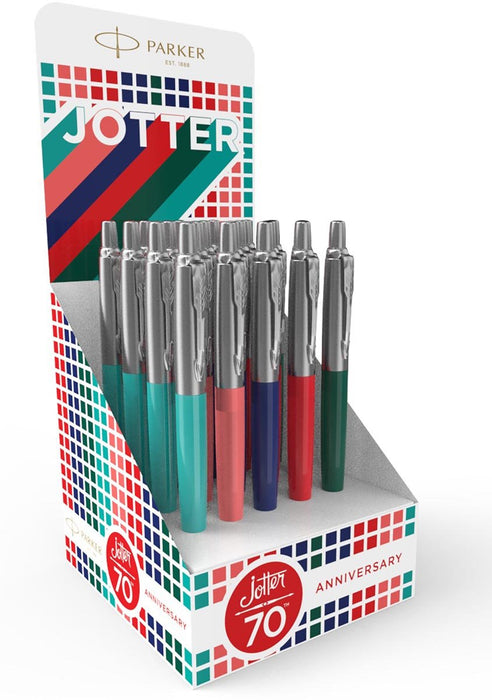 Parker Jotter Originals balpen, 70th Anniversary, display van 20 stuks, assorti - OfficeTown