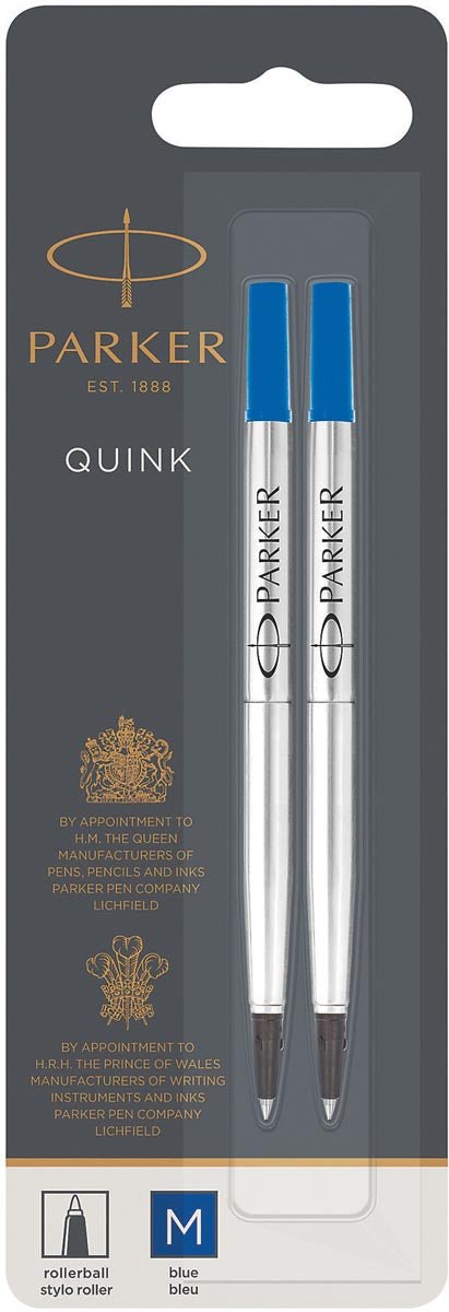 Parker Quink navulling voor rollerblauw, verpakking met 2 stuks - OfficeTown