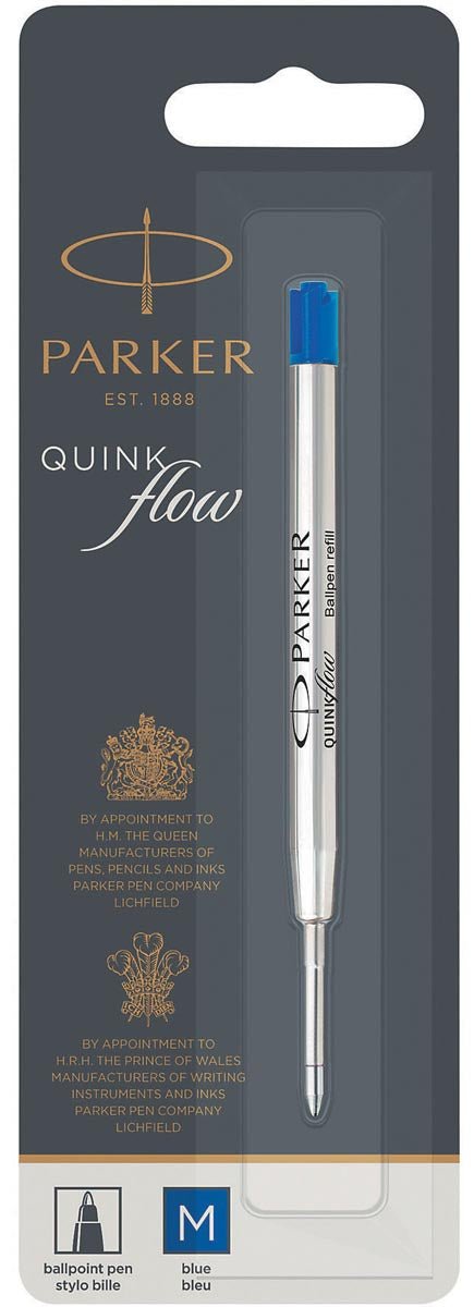 Parker Quinkflow navulling voor balpen, medium punt, blauw, op blister - OfficeTown