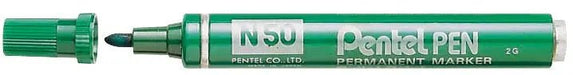 Pentel merkstift Pen N50 groen met aluminium houder - OfficeTown