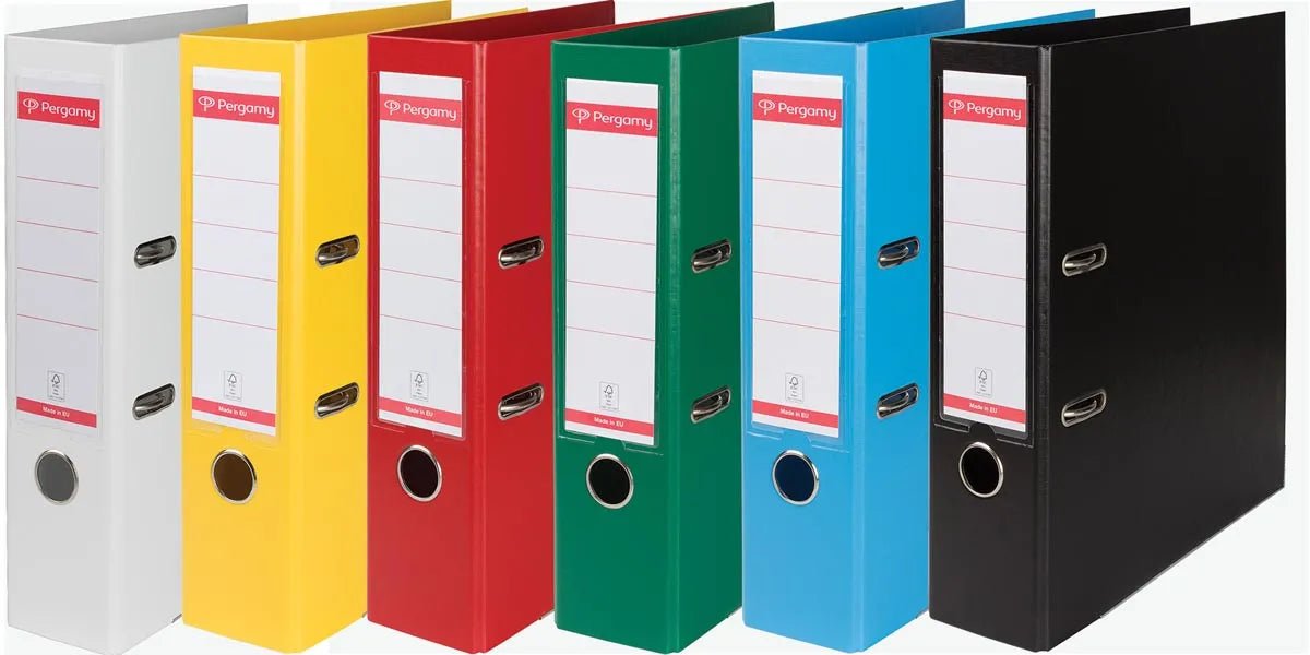 Pergamy ordner, voor ft A4, volledig uit PP, rug van 8 cm, geassorteerde kleuren 10 stuks - OfficeTown