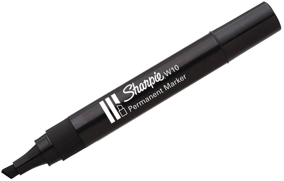 Permanent marker Paper Mate W10 zwart 12 stuks met schuine punt - OfficeTown