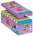 Post - it Super plakkerige Z - notes, 90 vellen, ft 76 x 76 mm, doos van 14 + 2 gratis, diverse kleuren - OfficeTown