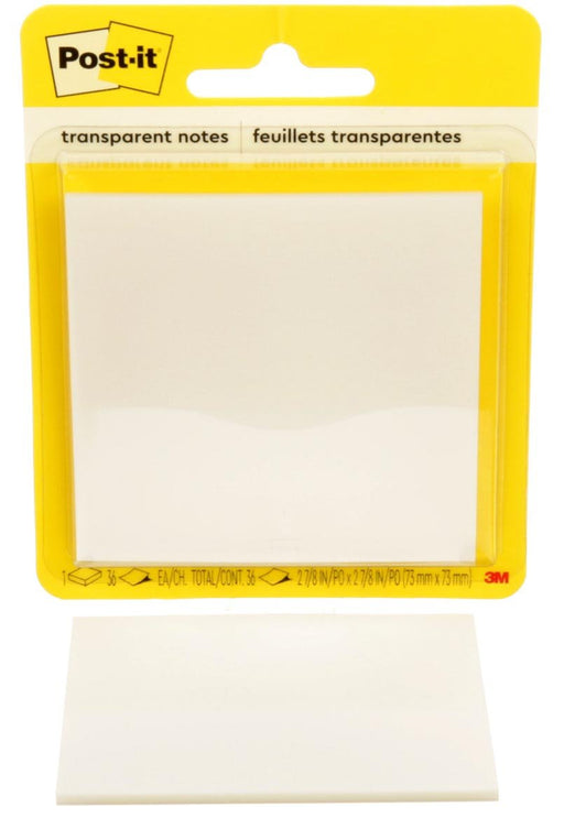 Post - it Transparent Notes, 36 vel, ft 73 x 73 mm, op blister - OfficeTown