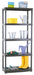 Practo Rek Kunststof Stelling 081, 185 x 85 x 40 cm, 5 planken, zwart - OfficeTown