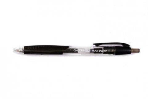 Q - CONNECT balpen met grip, medium punt, zwart met rubberen grip en clip - OfficeTown