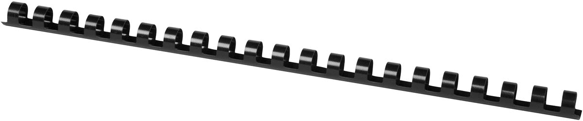 Q - CONNECT bindrug 12mm 21 rings 100 stuks zwart - OfficeTown