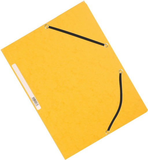 Q - CONNECT elastomap, A4, 3 kleppen en elastieken, karton, geel - OfficeTown