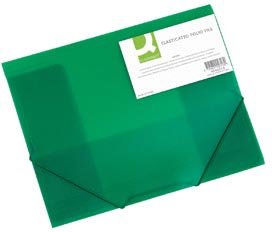 Q - CONNECT Elastomap, A4, 3 kleppen en elastieken, transparant PP, groen - OfficeTown