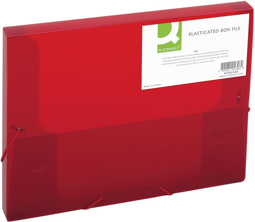 Q - CONNECT Elastomap, met elastieken sluiting, A4, rug 25 mm, rood - OfficeTown