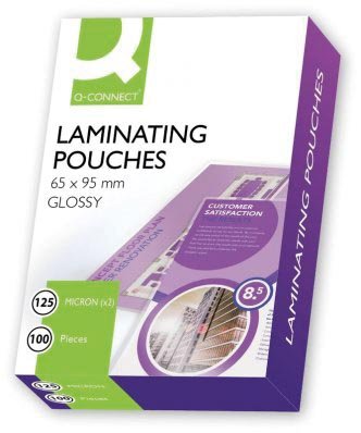 Q - CONNECT gelamineerde hoes 2x 125 micron 65x95mm 100 stuks - OfficeTown