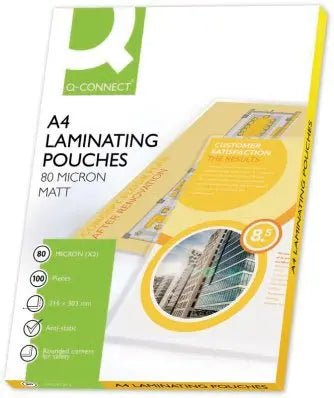 Q - CONNECT gelamineerde hoes A4 2x 80 micron mat 100 stuks - OfficeTown