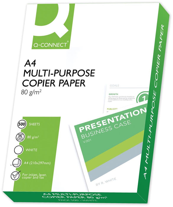 Q - CONNECT kopieerpapier A4 80 g, 500 vel, wit - OfficeTown