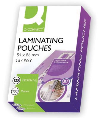 Q - CONNECT Lamineerhoes 2x 125 micron 54x86mm 100 stuks - OfficeTown