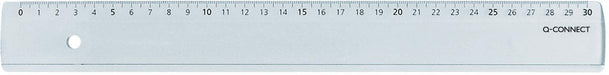 Q - CONNECT liniaal, plastic, in hoesje, 30 cm - OfficeTown