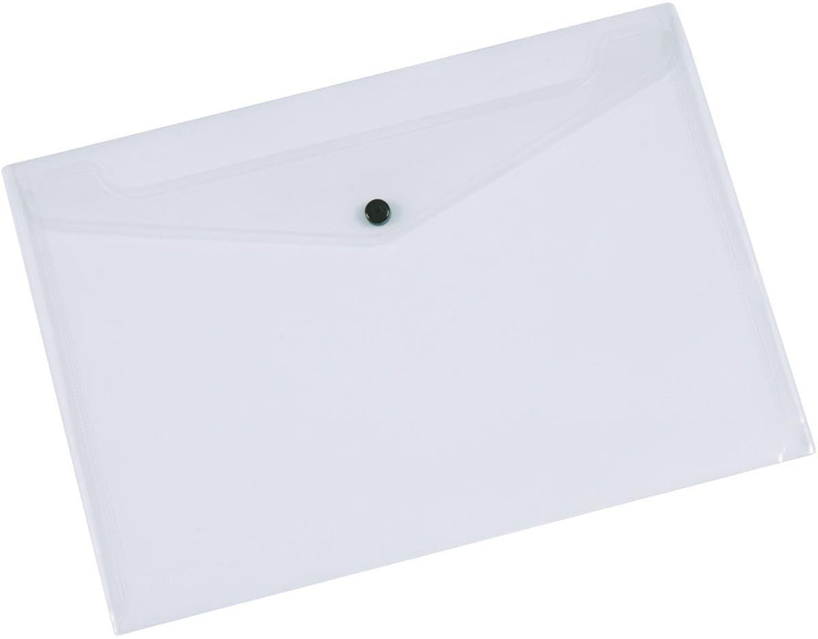 Q - CONNECT map voor documenten, A5, doorzichtig PP, met drukknopsluiting - OfficeTown