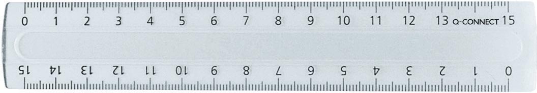 Q - CONNECT meetlat, transparant polystereen, 15 cm - OfficeTown