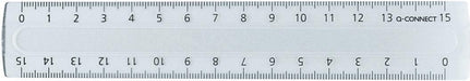Q - CONNECT meetlat, transparant polystereen, 15 cm - OfficeTown