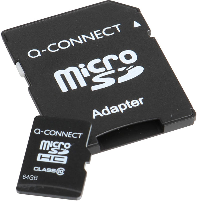 Q - CONNECT microSD geheugenkaart, met SD - adaptor, 64 GB - OfficeTown