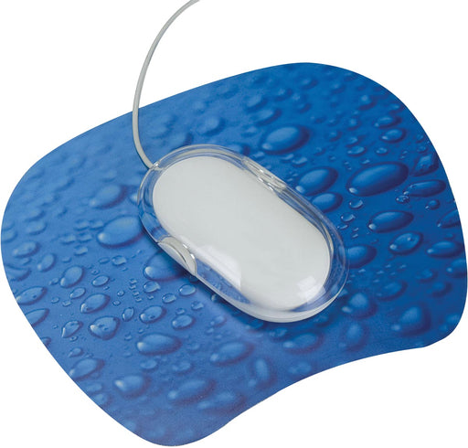 Q - CONNECT Muismat met antislip regendruppels blauw - OfficeTown