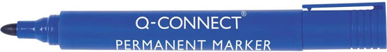 Q - CONNECT permanente marker, 2 - 3 mm, ronde punt, blauw - OfficeTown