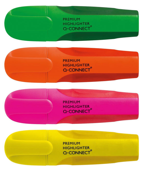Q - CONNECT Premium markeerstift, geassorteerde kleuren, pak van 4 stuks - OfficeTown