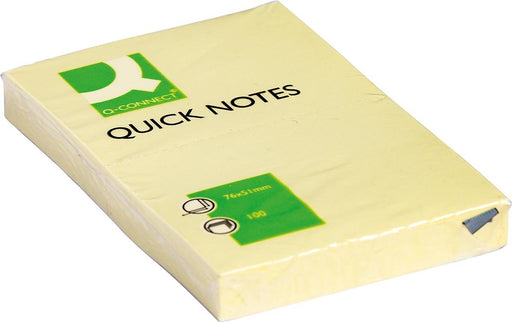 Q - CONNECT Quick Notes, ft 51 x 76 mm, 100 vel, geel - OfficeTown