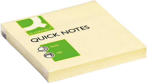 Q - CONNECT Quick Notes, ft 76 x 76 mm, 100 vel, geel - OfficeTown