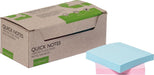 Q - CONNECT Quick Notes Gerecycled Pastel, afm 76 x 76 mm, 100 vel, doos van 12 stuks in verschillende kleuren - OfficeTown