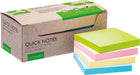 Q - CONNECT Quick Notes Gerecycled Pastel, afm 76 x 76 mm, 100 vel, doos van 12 stuks in verschillende kleuren - OfficeTown