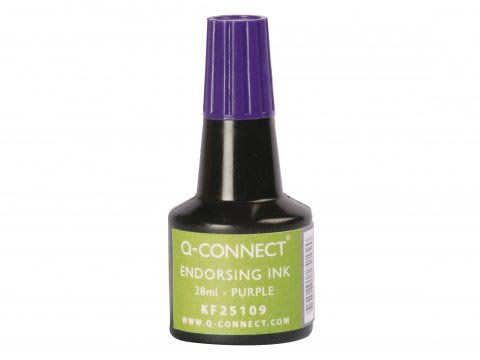 Q - CONNECT stempelinkt, 28 ml fles, paars - OfficeTown