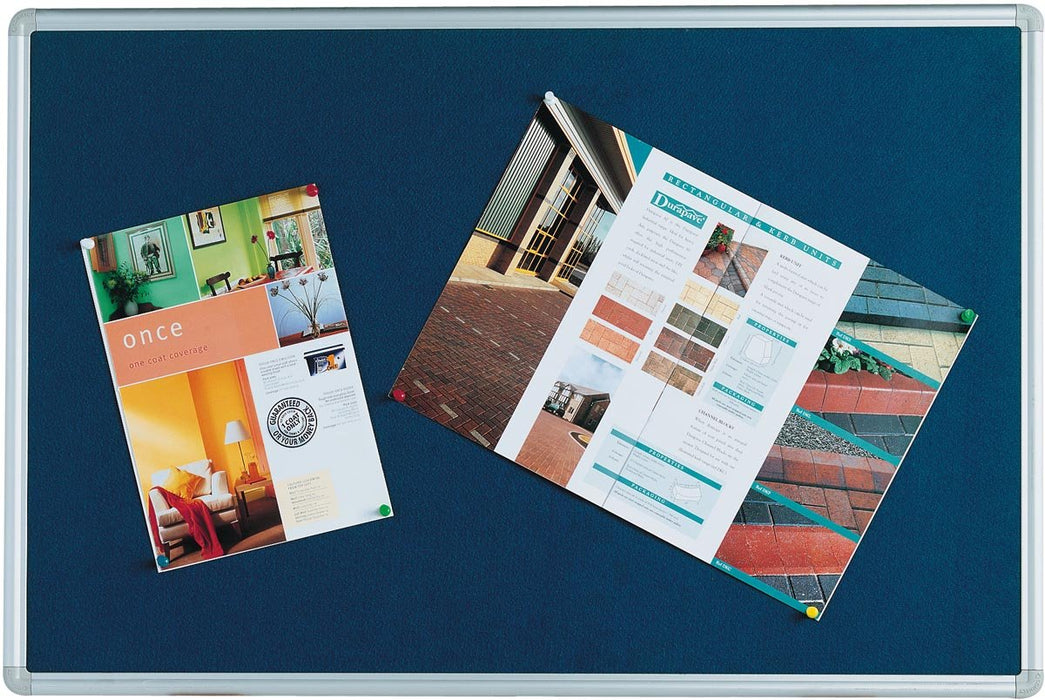 Q - CONNECT vilten bord met aluminium frame 90 x 60 cm blauw - OfficeTown