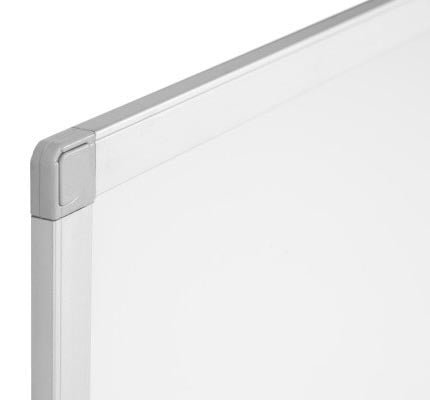 Q - CONNECT whiteboard, met aluminium frame, melamine, 1zijde wit, 1 zijde geruit, 90 x 120 cm - OfficeTown