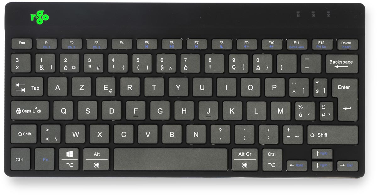 R - Go Compact Break ergonomisch Bluetooth toetsenbord, azerty, zwart - OfficeTown