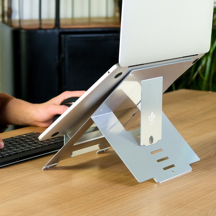 R - Go Riser Flexibel laptopstandaard, zilver - OfficeTown