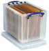Really Useful Box Box opbergdoos 19 liter hangmappenkoffer inclusief 10 hangmappen, transparant - OfficeTown