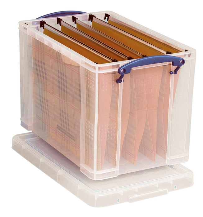 Really Useful Box Box opbergdoos 19 liter hangmappenkoffer, transparant - OfficeTown