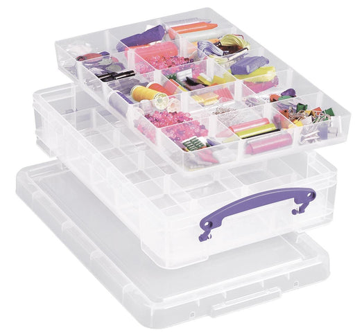 Really Useful Box Box opbergdoos 4 liter met 2 verdeelschotten, doorzichtig - OfficeTown