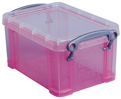Really Useful Box doos 0,7 liter, transparant roze - OfficeTown