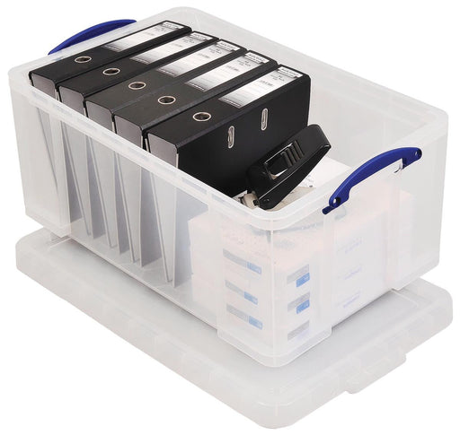 Really Useful Box doos 64 liter, transparant, individueel verpakt in karton - OfficeTown