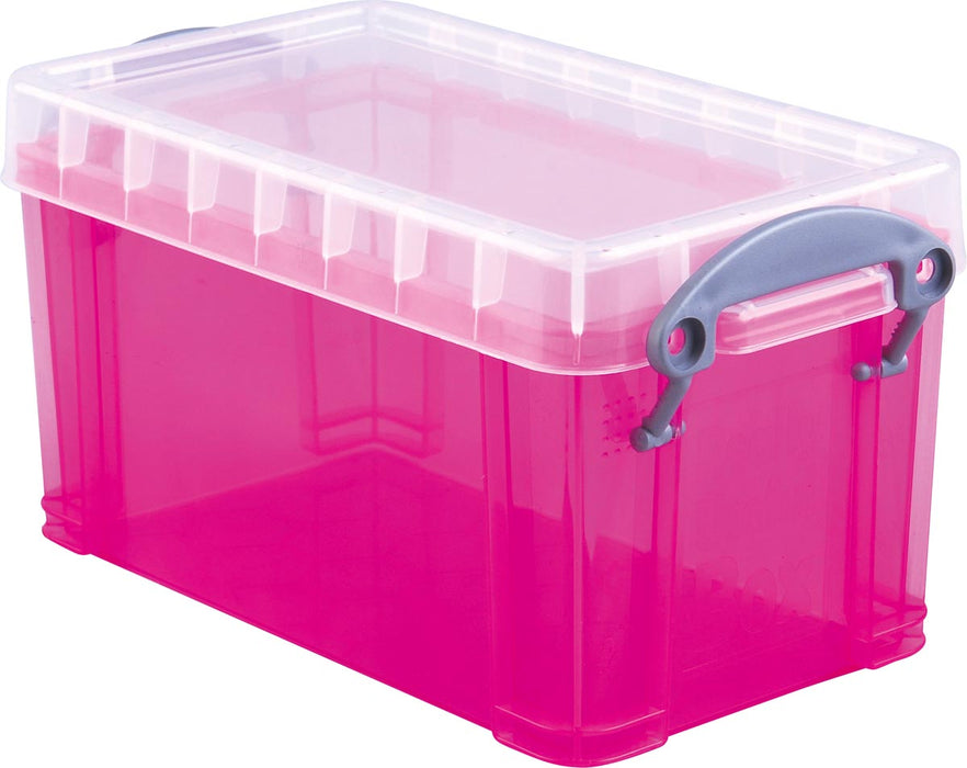 Really Useful Box opbergdoos 2,1 liter, transparant roze - OfficeTown