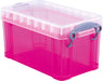 Really Useful Box opbergdoos 2,1 liter, transparant roze - OfficeTown