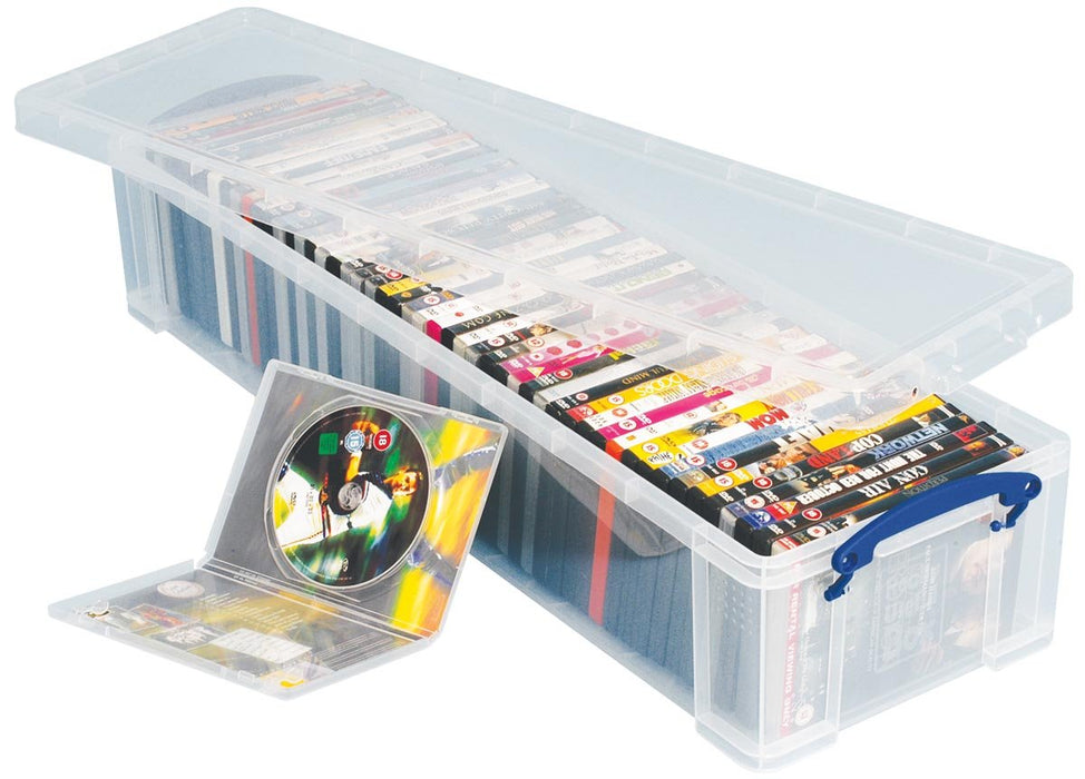 Really Useful Box opbergdoos 22 liter met 2 dividers, transparant 6 stuks - OfficeTown
